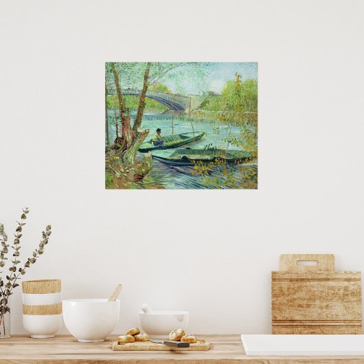 Vincent van Gogh | Fischerei im Frühjahr Poster (Küche)