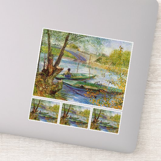 Vincent Van Gogh, Fischerei im Frühling Aufkleber (Detail)