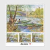 Vincent Van Gogh, Fischerei im Frühling Aufkleber (Blatt)