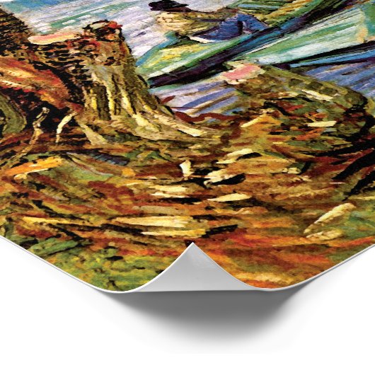 Vincent Van Gogh - Fischerei im Frühling Kunst Poster (Ecke)