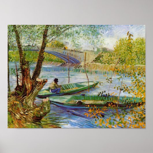 Vincent Van Gogh, Fischerei im Frühling Poster (Vorne)