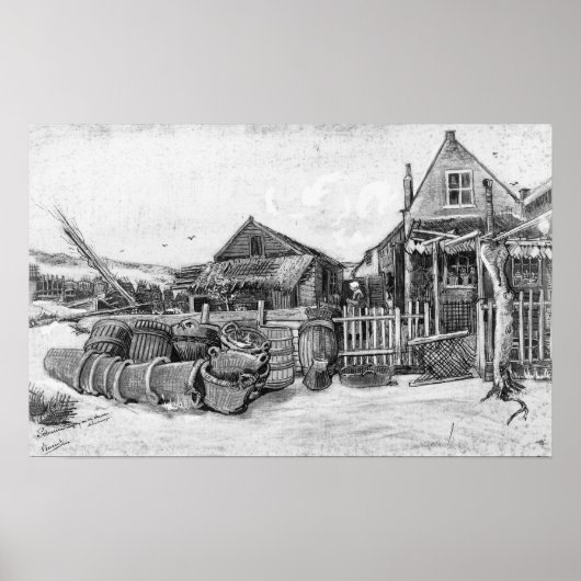 Vincent van Gogh | Fischtrocknungshalle, Schevenin Poster (Vorne)