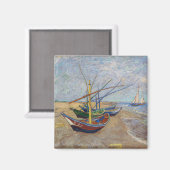 Vincent van Gogh - Fishing Boats on the Beach Magnet (Vorderseite/Rückseite)