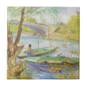 Vincent van Gogh Fishing im Frühling, Pont de Clic Fliese (Vorderseite)