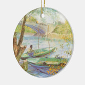 Vincent van Gogh Fishing im Frühling, Pont de Clic Keramik Ornament (Links)