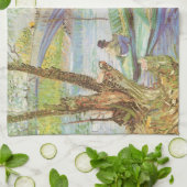 Vincent van Gogh Fishing im Frühling, Pont de Clic Küchentuch (Gefaltet)