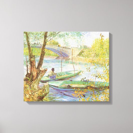 Vincent van Gogh Fishing im Frühling, Pont de Clic Leinwanddruck (Vorderseite)