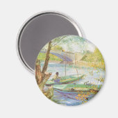 Vincent van Gogh Fishing im Frühling, Pont de Clic Magnet (Vorderseite/Rückseite)