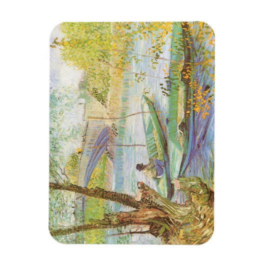 Vincent van Gogh Fishing im Frühling, Pont de Clic Magnet (Vertikal)