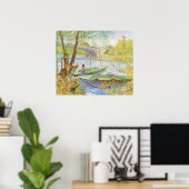 Vincent van Gogh Fishing im Frühling, Pont de Clic Poster (Heimbüro)