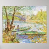 Vincent van Gogh Fishing im Frühling, Pont de Clic Poster (Vorne)
