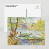 Vincent van Gogh Fishing im Frühling, Pont de Clic Postkarte (Vorne/Hinten)