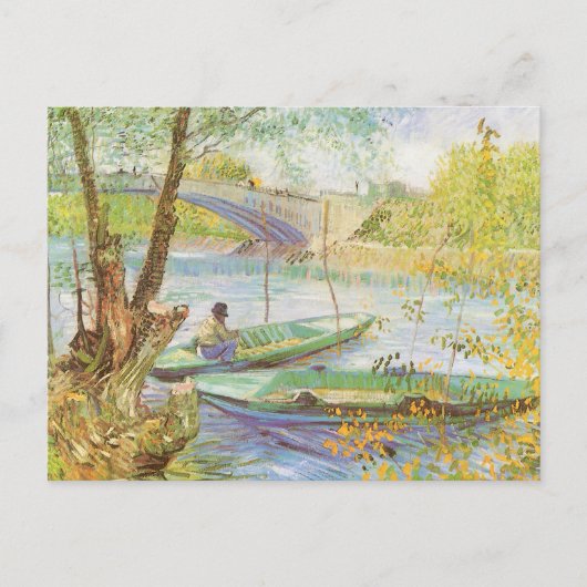 Vincent van Gogh Fishing im Frühling, Pont de Clic Postkarte (Vorderseite)