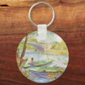 Vincent van Gogh Fishing im Frühling, Pont de Clic Schlüsselanhänger (Vorderseite)