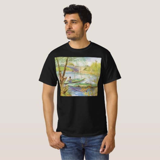 Vincent van Gogh Fishing im Frühling, Pont de Clic T-Shirt (Vorne ganz)