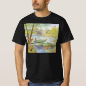 Vincent van Gogh Fishing im Frühling, Pont de Clic T-Shirt (Vorderseite)
