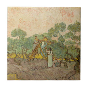 Vincent van Gogh - Frauen beim Olivenpflücken Fliese