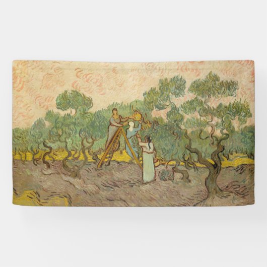 Vincent van Gogh - Frauen, die Oliven pflücken Banner (Horizontal)