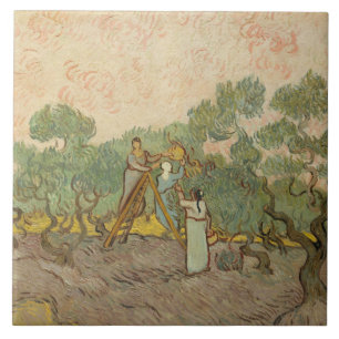 Vincent van Gogh - Frauen, die Oliven pflücken Fliese