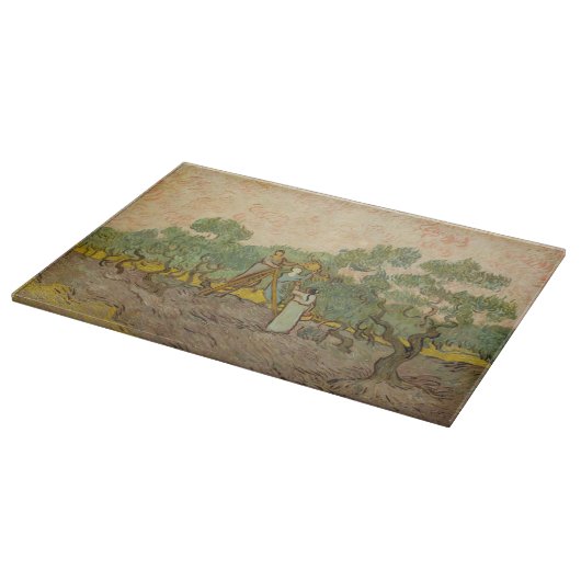 Vincent van Gogh - Frauen, die Oliven pflücken Schneidebrett (Ecke)