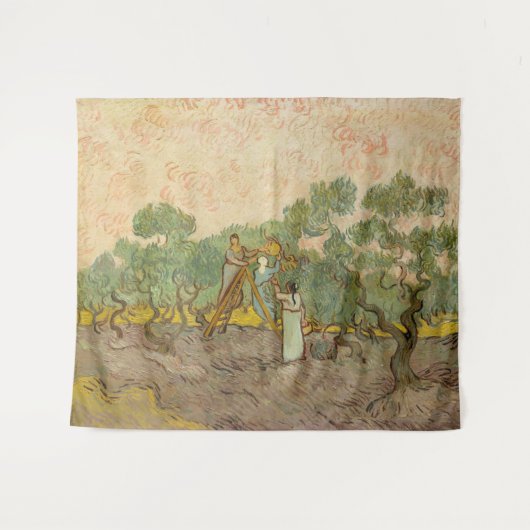 Vincent van Gogh - Frauen, die Oliven pflücken Wandteppich (Vorderseite (Horizontal))