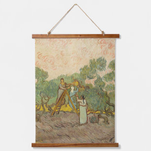 Vincent van Gogh - Frauen, die Oliven pflücken Wandteppich Mit Holzrahmen
