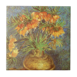 Vincent van Gogh - Fritillarien in einer Kupfervas Fliese