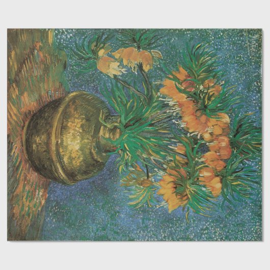Vincent van Gogh - Fritillaries in einer Kupfervas Geschenkpapier (Flach)