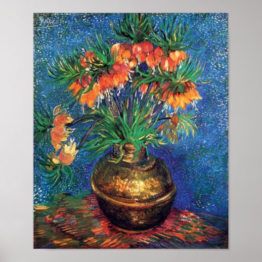 Vincent Van Gogh - Fritillerien in einer Kupfervas Poster (Vorne)