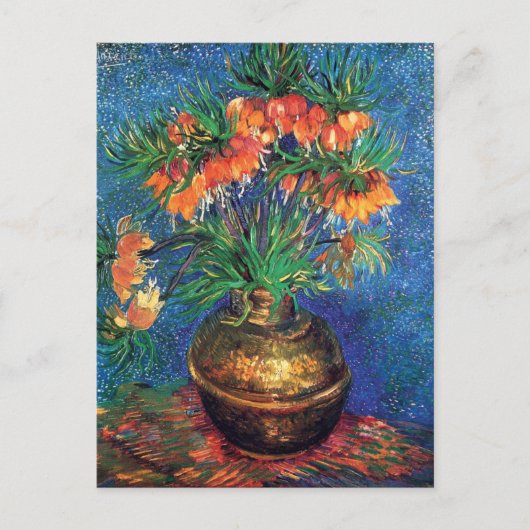 Vincent Van Gogh - Fritillerien in einer Kupfervas Postkarte (Vorderseite)