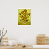 Vincent Van Gogh fünfzehn Sonnenblumen in einem Va Poster (Küche)