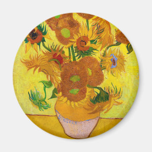 Vincent Van Gogh Fünfzehn Sonnenblumen in einer V Magnet