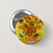 Vincent Van Gogh Fünfzehn Sonnenblumen in einer Va Button (Vorne & Hinten)