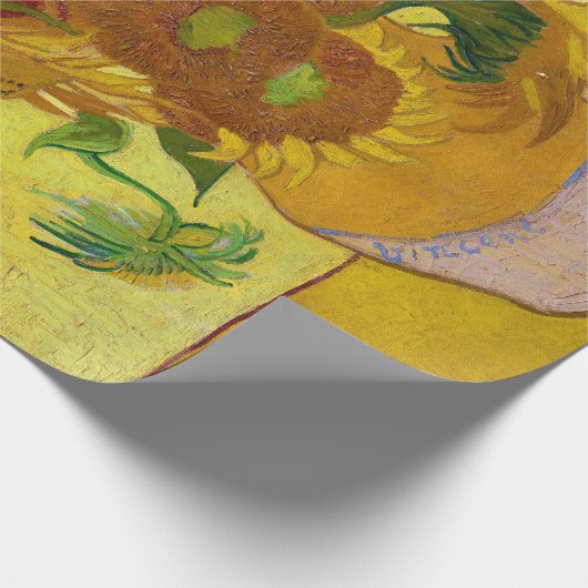 Vincent Van Gogh Fünfzehn Sonnenblumen in einer Va Geschenkpapier (Ecke)