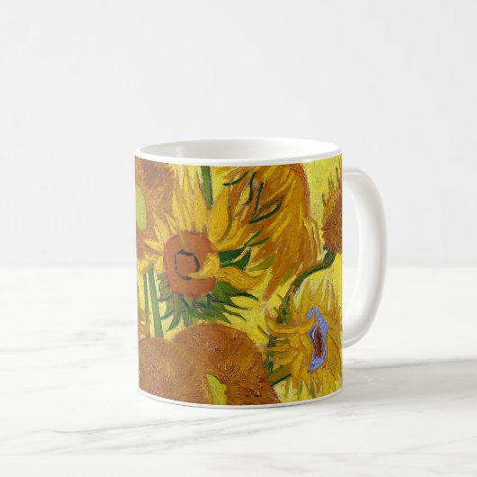 Vincent Van Gogh Fünfzehn Sonnenblumen in einer Va Kaffeetasse (VorderseiteRechts)