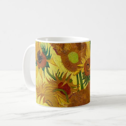 Vincent Van Gogh Fünfzehn Sonnenblumen in einer Va Kaffeetasse (Vorderseite Links)