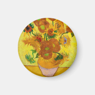 Vincent Van Gogh Fünfzehn Sonnenblumen in einer Va Magnet