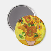 Vincent Van Gogh Fünfzehn Sonnenblumen in einer Va Magnet (Vorderseite/Rückseite)
