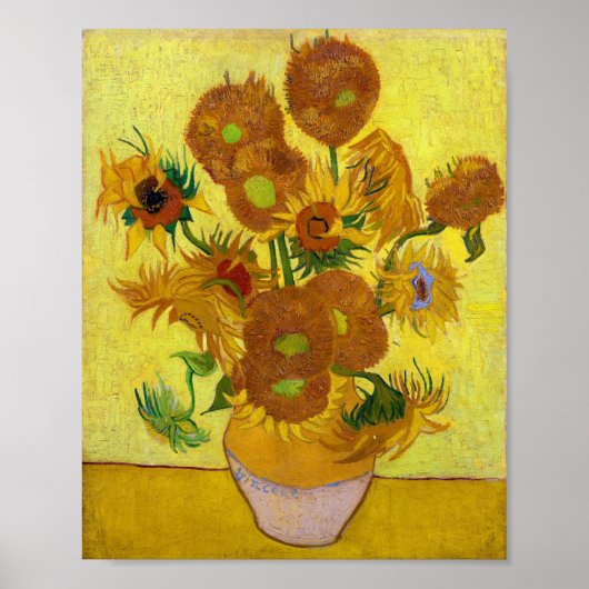 Vincent Van Gogh Fünfzehn Sonnenblumen in einer Va Poster (Vorne)