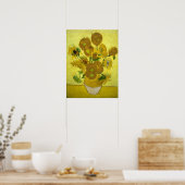 Vincent Van Gogh fünfzehn Sonnenblumen in einer Va Poster (Küche)