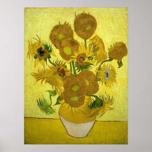 Vincent Van Gogh fünfzehn Sonnenblumen in einer Va Poster (Vorne)