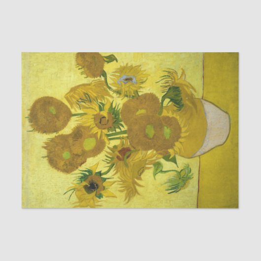 Vincent Van Gogh fünfzehn Sonnenblumen in einer Va Seidenpapier (Vorderseite)