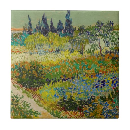 Vincent Van Gogh Garden at Arles Fliese (Vorderseite)