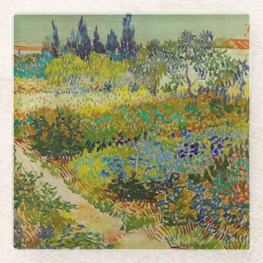 Vincent Van Gogh Garden at Arles Glasuntersetzer (Vorderseite)