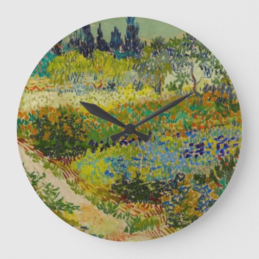 Vincent Van Gogh Garden at Arles Große Wanduhr (Vorderseite)