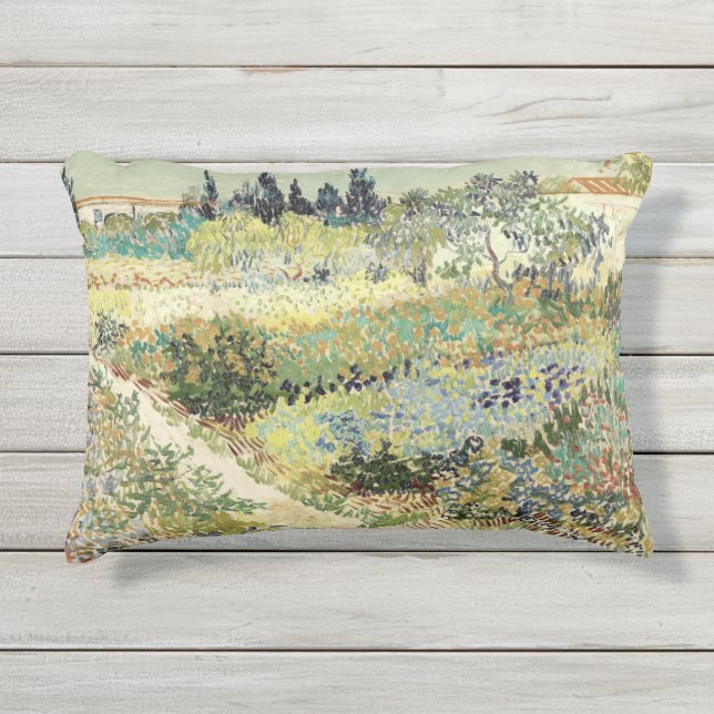 Vincent Van Gogh Garden at Arles Kissen Für Draußen (Vorderseite)