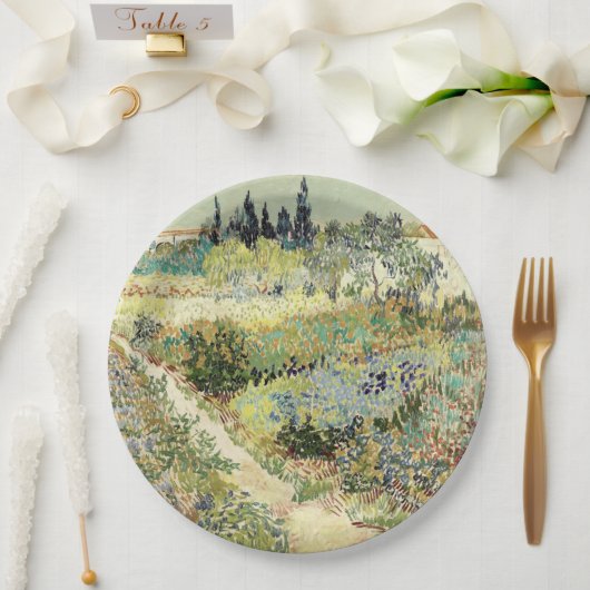 Vincent Van Gogh Garden at Arles Pappteller (Hochzeit)