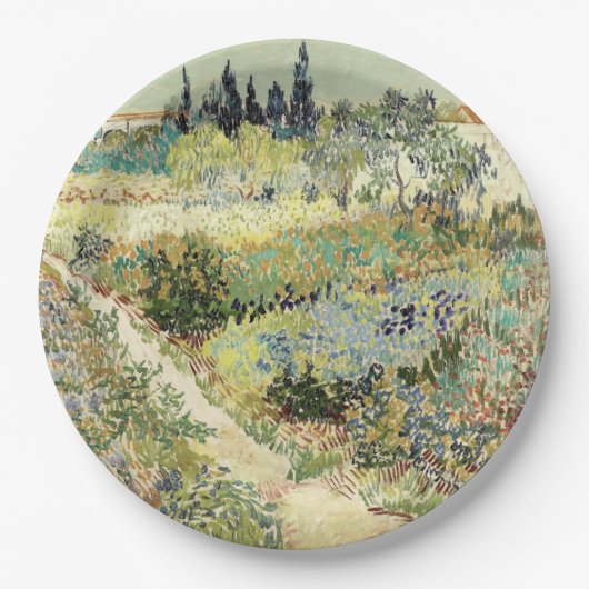 Vincent Van Gogh Garden at Arles Pappteller (Vorderseite)