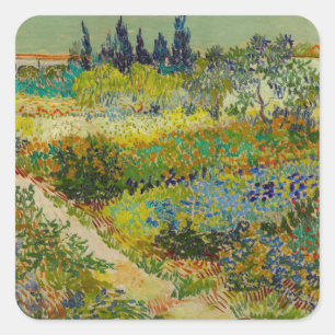 Vincent Van Gogh Garden at Arles Quadratischer Aufkleber