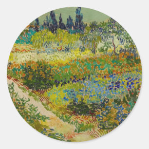 Vincent Van Gogh Garden at Arles Runder Aufkleber